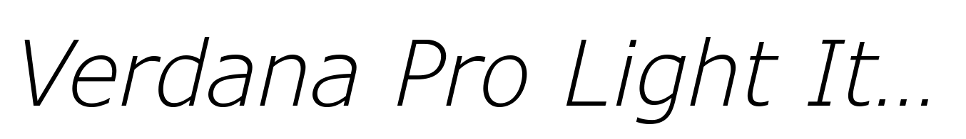 Verdana Pro Light Italic